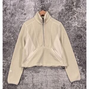 Cuts Clothing Jacket Small Womens 1/2 Zip Sherpa Fleece in Cream